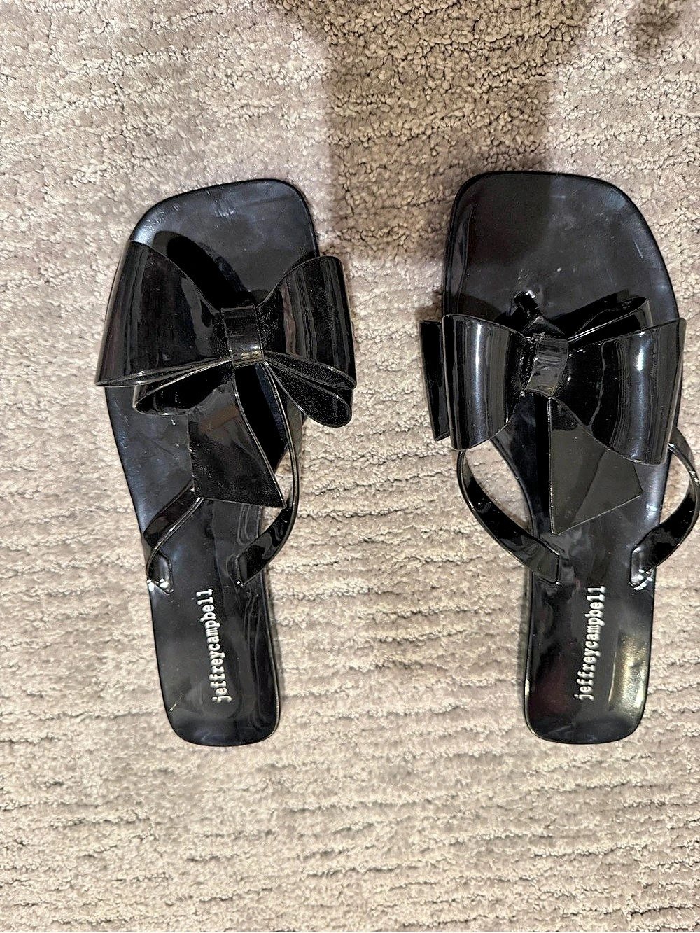 Jeffrey Campbell Black Bow Slide Sandals US 8